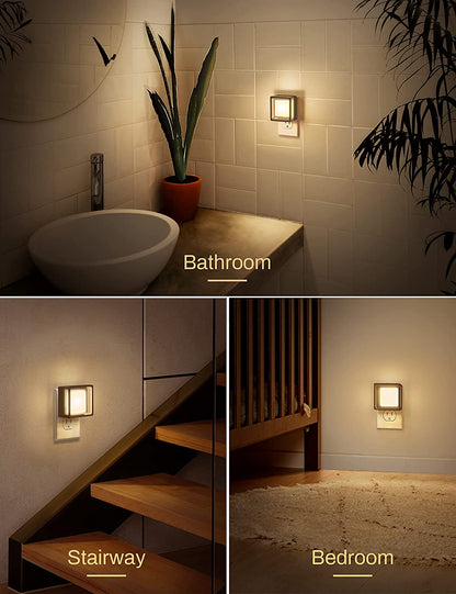 LED Night Light, Night Lights Plug into Wall [2 Pack] with Dusk-To-Dawn Sensor, Dimmable Nightlights, Adjustable Brightness for Bathroom, Hallway, Bedroom,Kids Room,Stairway,Soft White